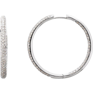 Diamond Fashion, Earrings, Diamond Earrings, Hoops, 18K White