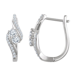 Diamond Fashion, Earrings, Diamond Earrings, Hoops, 14K White