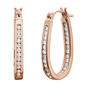 Diamond Fashion, Earrings, Diamond Earrings, Hoops, 14K Rose Gold