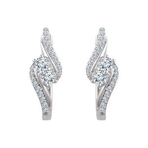 Diamond Fashion, Earrings, Diamond Earrings, Hoops, 14K White