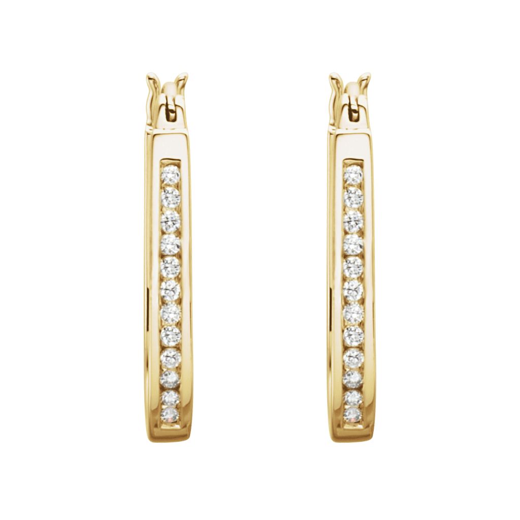 Diamond Fashion, Earrings, Diamond Earrings, Hoops, 14K Yellow