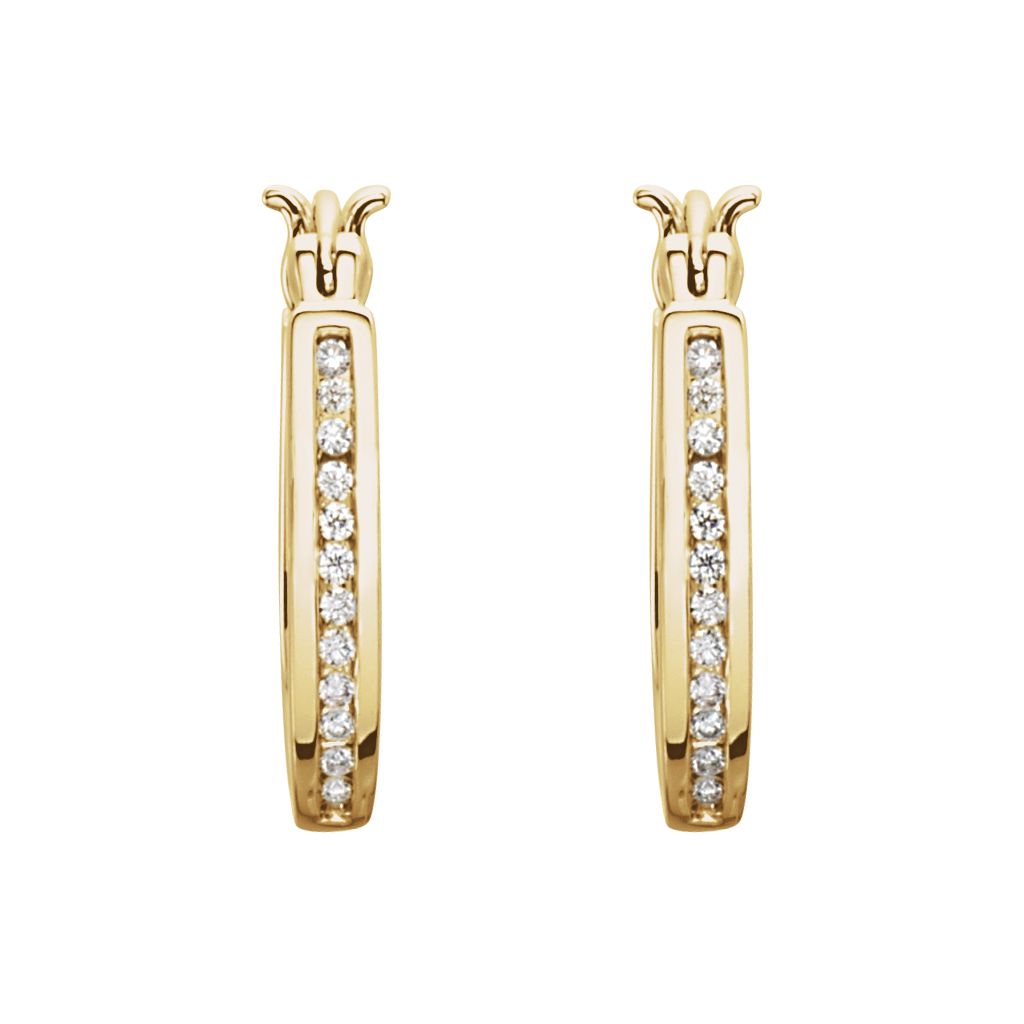 Diamond Fashion, Earrings, Diamond Earrings, Hoops, 14K Yellow