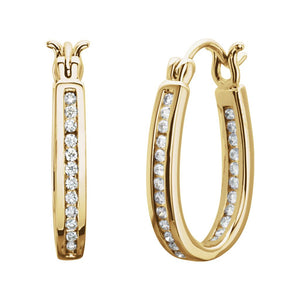 Diamond Fashion, Earrings, Diamond Earrings, Hoops, 14K Yellow