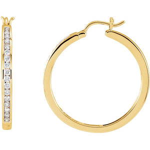 Diamond Fashion, Earrings, Diamond Earrings, Hoops, 14K Yellow