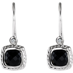 Onyx & Diamond Earrings