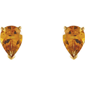 Genuine Citrine Pear Scroll Setting® Earring