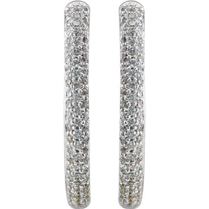 Diamond Fashion, Earrings, Diamond Earrings, Hoops, 18K White