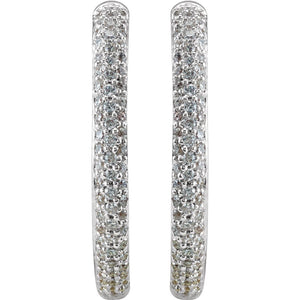 Diamond Fashion, Earrings, Diamond Earrings, Hoops, 18K White