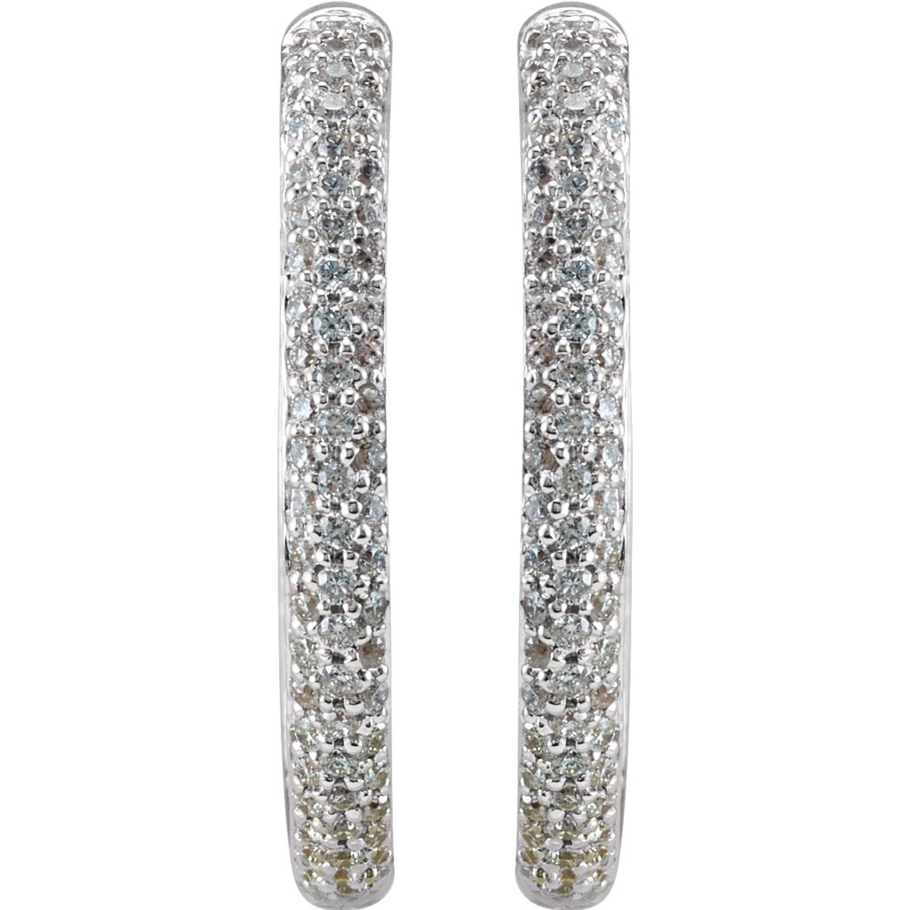 Diamond Fashion, Earrings, Diamond Earrings, Hoops, 18K White