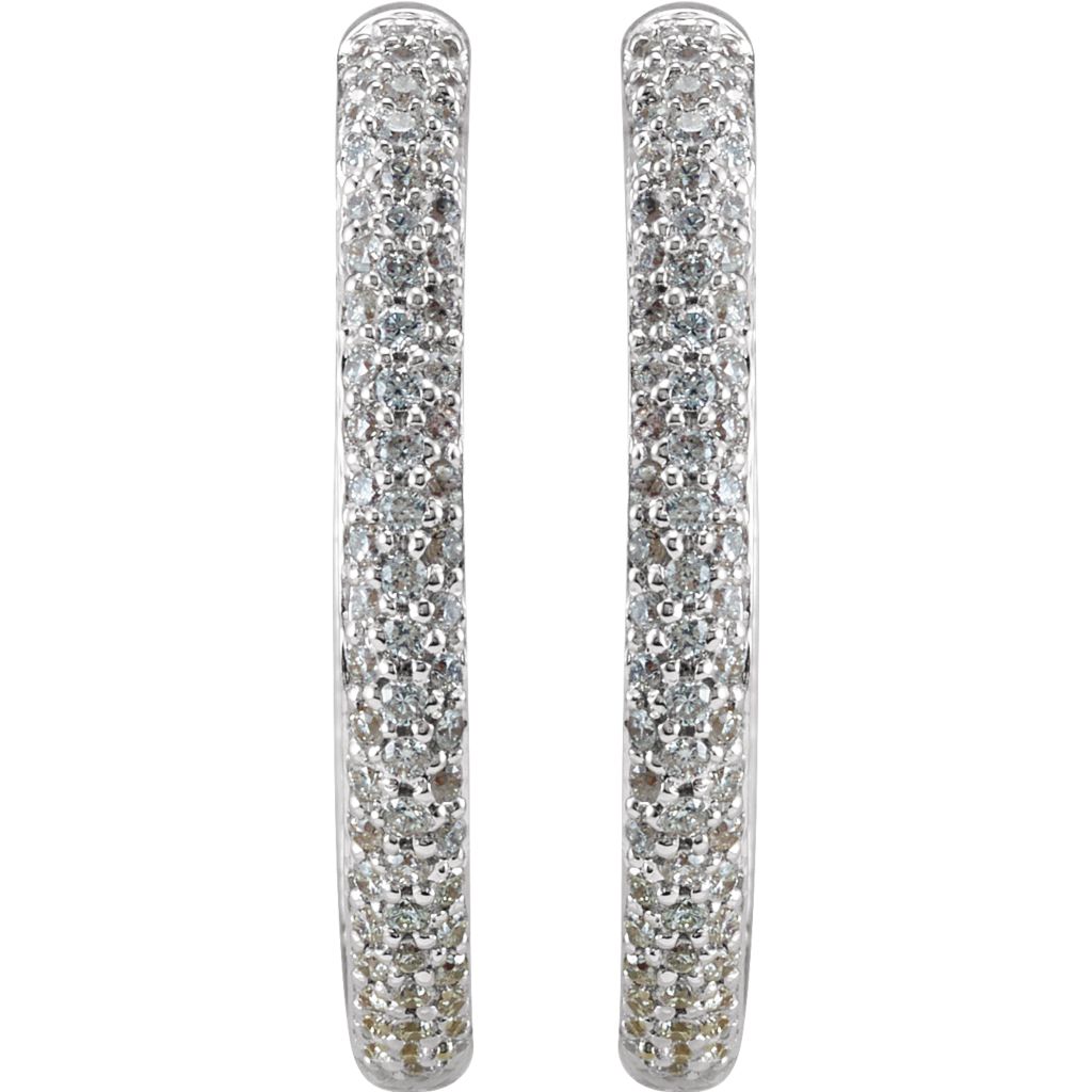 Diamond Fashion, Earrings, Diamond Earrings, Hoops, 18K White