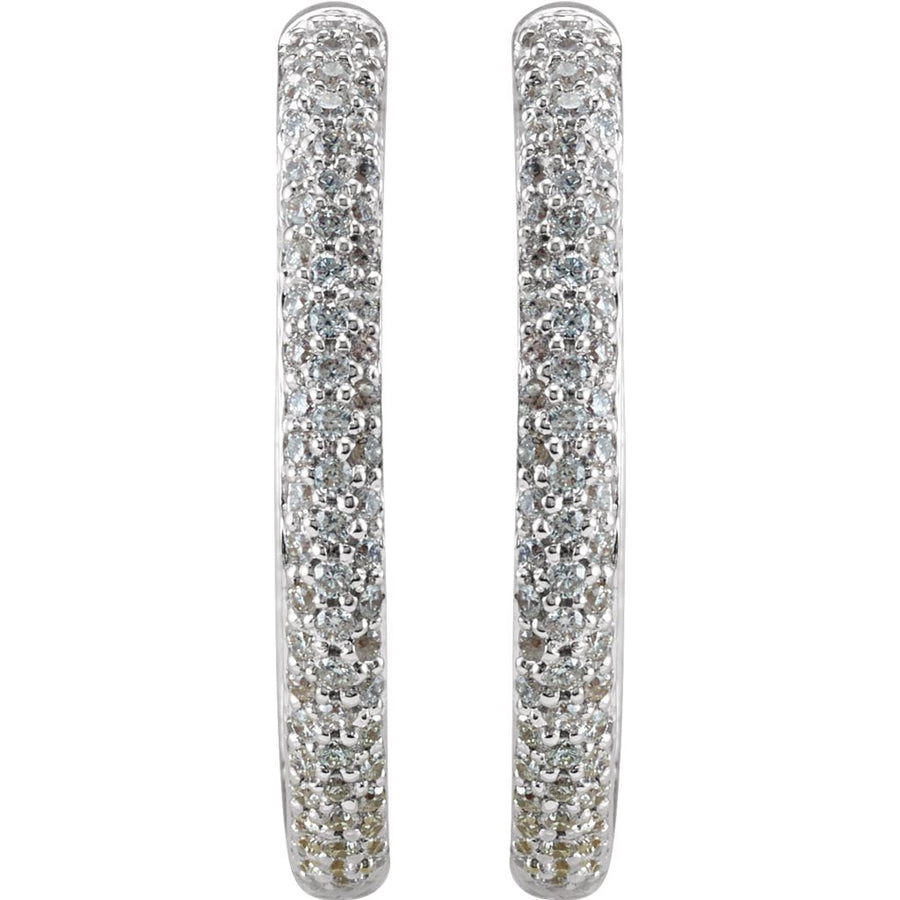 Diamond Fashion, Earrings, Diamond Earrings, Hoops, 18K White