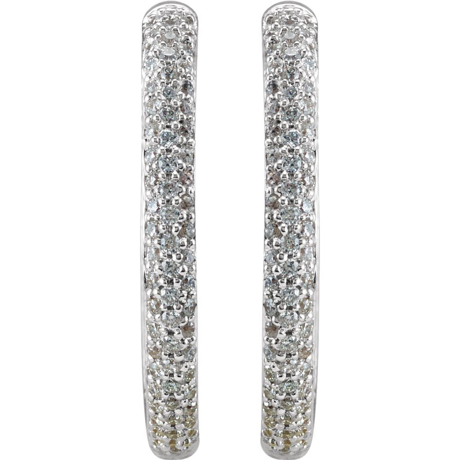 Diamond Fashion, Earrings, Diamond Earrings, Hoops, 18K White