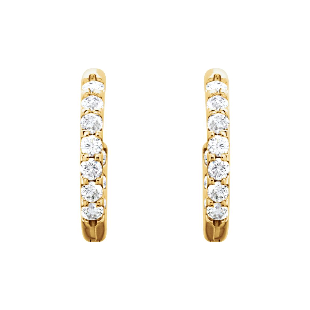 Diamond Fashion, Earrings, Diamond Earrings, Hoops, 14K Yellow