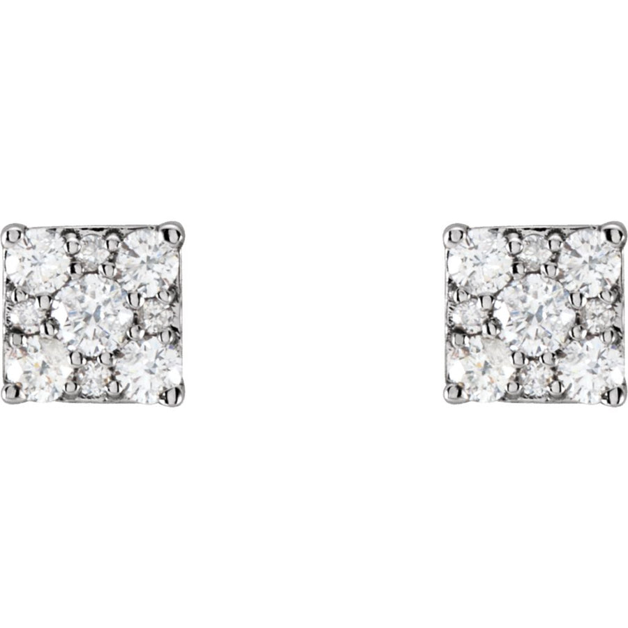 Diamond Fashion, Earrings, Diamond Earrings, Studs, 14K White